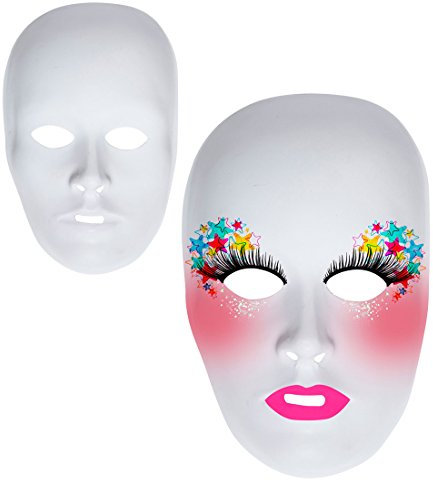NET TOYS Weiße Unbemalte Maske Frauenmaske Neutrale Phantom Maske Karnevalsmaske zum Bemalen Opernmaske Ballmaske Frauengesicht Halbmaske Frau