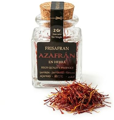FRISAFRAN | Safran Fäden 2g | Safranfäden | Spanischer Safran in Fäden | Safranfäden für Paella | Halbe Gramm purer Geschmack & Farbenpracht | Handverlesener Safran | Ideal für exklusive Gerichte.