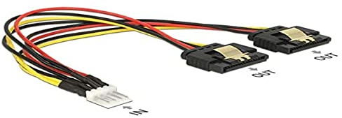 DeLOCK Y-Kabel Floppy Stecker > 2x SATA 15Pin Buchse