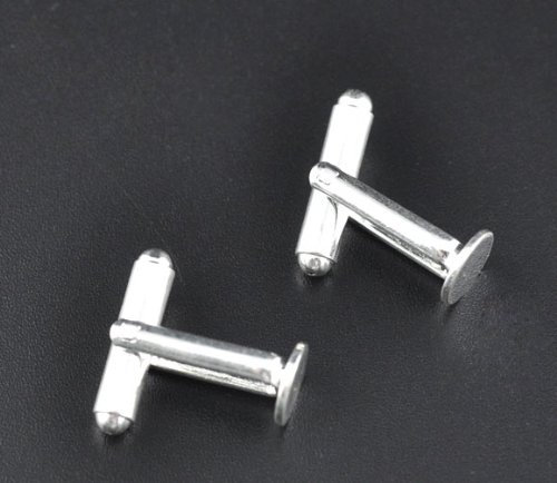 Julz Beads 10 (5 Pairs) Cufflink Findings Blanks 8mm Pad Proms Wedding J09444B