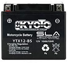 KYOTO Batterie Moto prête à l'emploi SLA AGM YTX12-BS 12V 10AH