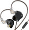 KZ ZS10 Pro Auricolari cablati in Ear Monitor Cuffia KZ IEMs Auricolare in-ear 4BA+1DD 5 driver Auricolari in metallo con piastra frontale in acciaio inossidabile, cavo staccabile a 2 pin (nero opaco,