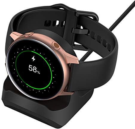 Standfuß für Samsung Galaxy Watch FE/Watch 4/4 Classic/Watch 3 41mm 45mm/Active 2 40mm 44mm, rutschfeste Silikon Ladestation Halter, Ladehalterung mit integriertem Kabelmanagement Slot [Kein Kabel]