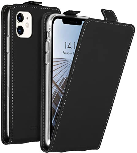 ACCEZZ Flipcase Hülle kompatibel mit iPhone 11– Flip Case Tasche – Handytasche zum Aufklappen in Schwarz [1 Kartenfach, Magnetverschluss, Premium Kunstleder]