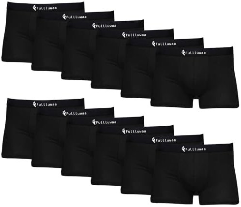 Fullluwaa Boxer Uomo da 12 Pezzi，Mutande Uomo Confortevolezza, Elasticizzato, Traspirabilità, Resistente, Boxer Uomo Cotone (Taglia S - 4XL)