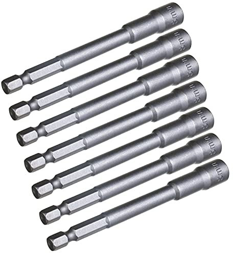 Utoolmart 1/4 Driver 8mm Hex Shank Socket Wrench Screw Magnetic Impact Nut Setters Adapter Electronic Quickly Change Electric Hand Drill 100mm Length 10pcs