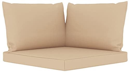 vidaXL Palettenkissen 3-TLG., Palettenauflage für Europaletten, Palettenpolster Palettensofa Outdoor Indoor, Sitzkissen Rückenkissen Seitenkissen, Beige Oxford-Gewebe