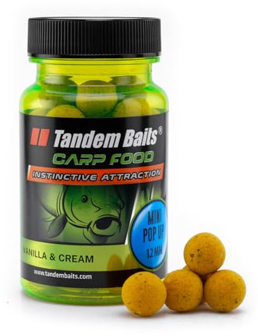 Tandem Baits Karpfen Futter Angelfutter Pop Ups Boilies Zig Rig Chod Rig Hakenköder Carp Food Perfection Mini Pop-Up 12 mm 30 g Vanille Und Sahne