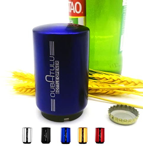 Automatic Beer Bottle Opener Magnetic Push Down Bottle Opener No Damage to Bottle Cap (Blue)