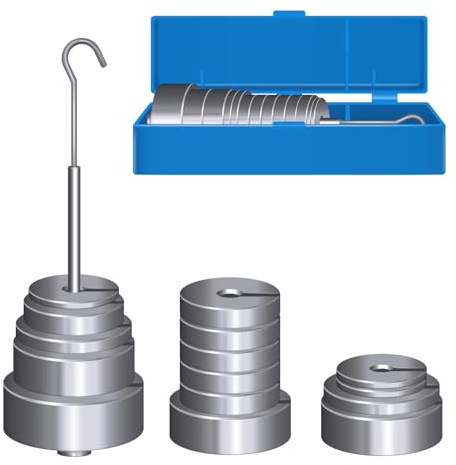 14 Stück kleine Gewichte für Handarbeiten, 2 g, 5 g, 10 g, 20 g, 50 g, mit Haken und Tasche
