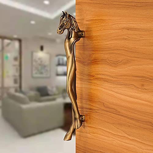 Aluminum Horse Shape Main Door Pull Handle /Home Decor/Glass Door Pull Handle /Door Hardware(8 inches, Pack of 1, Antique Finish) (Made in India)