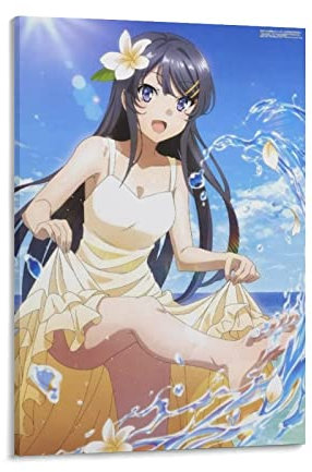 JITENG Sakurajima Mai Poster Tapisserie Rascal Does Not Dream of A Dreaming Girl Poster Kunstdruck Wand Foto Farbe Poster Hängendes Bild Familiendekoration 20,3 x 30,5 cm