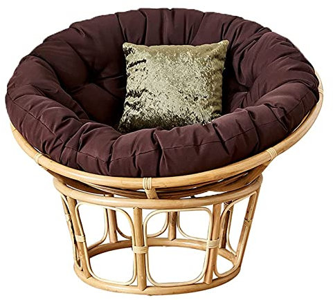 Papasan Papasansessel Rattansessel Auflage Papasansessel Kissen Papasan-Stuhlkissen Papasan-Kissen Sesselkissen Gartenkissen Sitzkissen Garten Kissen,(Ohne Stuhl) Weiß,110x(Size:110x110cm,Color:Brown)