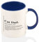 Mug bleu bicolore avec motif chat et papa, 325 ml