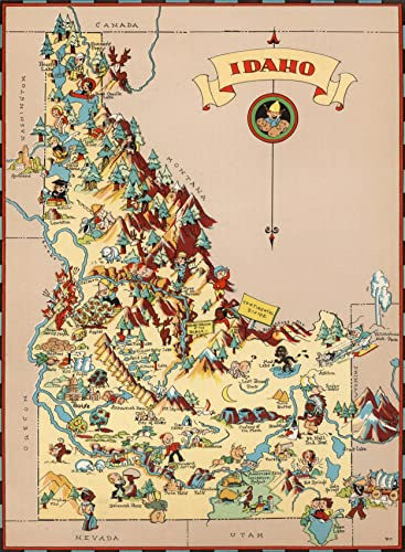 Puzzles for Adults 1000 Pieces Idaho Wooden Map Jigsaw Puzzle Games USA of State Puzzle Map Decorate