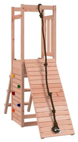 vidaXL Spielturm, Klettergerüst mit Kletterwand, Kinder Kletterturm, Spiel-Zubehör für Garten, Holz Spielplatz Spielhaus, Massivholz Douglasie