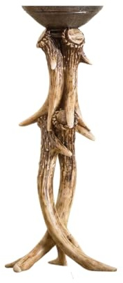 Kerzenhalter im rustikalen Hirschgeweih-Design, Stumpenkerzenhalter, 35,6 cm, für Hüttenjagd, Dekoration