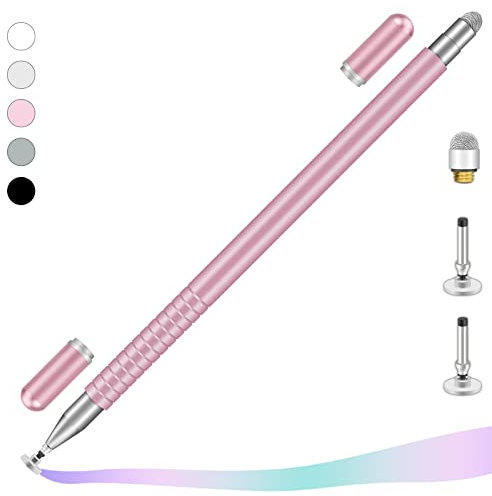 iMoebel Tablet Stift Eingabestift Universal, 2 in 1 Touchscreen Stift Stylus Pen mit 2 Magnetischen Kappen für Tablets Handy iPad iPhone Smartphone Samsung Huawei usw., Roségold