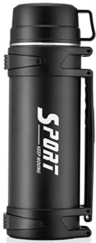 PEPDRO Botella Termo portátil de Acero Inoxidable con Taza for Agua de café, Bebida Caliente y fría Termos y Tazas (Size : 1L)