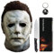 Noufun Michael Myers Maske für Erwachsene - Halloween 2018, Vollkopfmaske Halloween Horror Gesicht Kopfbedeckung Latex Gummi mit Haaren, Inklusive Messer und Schlüsselanhänger (2018)