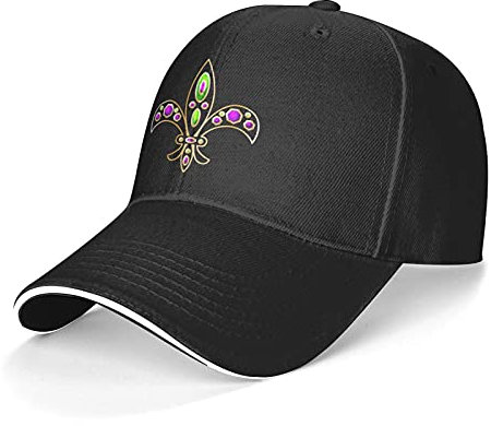 Herren Damen Basecap Lilie Mit Edelsteinen Und Gold Angeln Hüte Atmungsaktiv Trucker Kappe Baumwolle Hip-Hop-Hut Für Laufen Golf Reisen