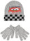 Sun City Cars Lightning McQueen Kinder Jungen Winter-Set Mütze und Handschuhe, Farbe:Grau, Größe:54