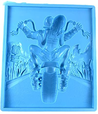 Moule en silicone époxy pour décoration de fille en forme de moto pour décoration murale