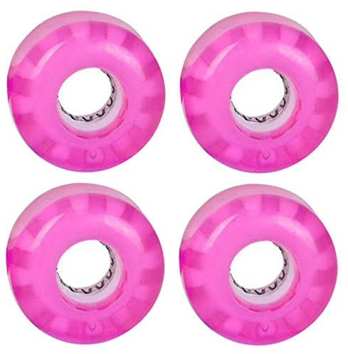 Amagogo Ensemble de Roues Lumineuses pour Patin à Double Rangée et Longboard, Rose