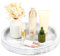 Round Wood Decorative Tray, Wood Serving Table Platter, Vintage 30cm Round Dessert Plate,Multipurpose Candle Holder Tray for Table Centerpiece Bathroom Home Decor(White)