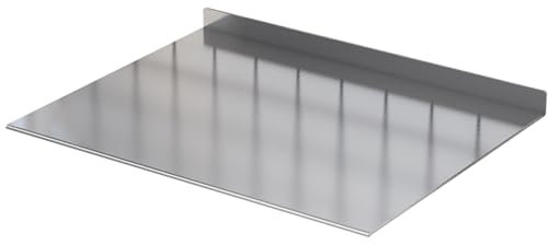 Tabla de cortar de acero inoxidable 304, tabla de masa para amasar masa, placa de cocina, 2 cm plegada, alfombrilla para amasar pan de pizza, dulces (40 x 50 cm, grosor: 1,5 mm)
