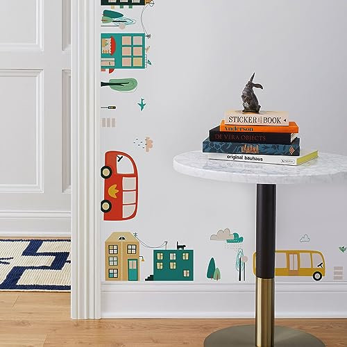 Funlife Selbstklebend Bordüre 10cm x 200cm, Bordüre Selbstklebend für Kinderzimmer Babyzimmer, Frühling Wandbordüre Selbstklebend Eisenbahnen für Wohnzimmer Schlafzimmer Spielzimmer
