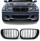 TTCR-II Kompatibel mit BMW E46 Schwarz Niere, Nieren Schwarz Kühlergrill für 3er E46 LCI 2002-2005 4 Door 318i 320i 325i 330i, 2Stk Doppel Slats E46 (Nicht für 2 Türen geeignet