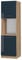Vicco Meuble pour Four Fame-Line, Bleu foncé Brillant/Chêne de Force doré, 60 cm Ouvert