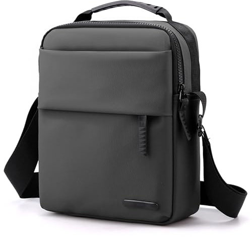 Vpoofree Umhängetasche Herren,Schultertasche Herren,Herren Tasche Umhängen,Herrentasche zum Umhängen,Shoulder Bag Men Wasserdichte Crossbag Brusttasche Handytasche für Tägliches Leben Reise,Grau