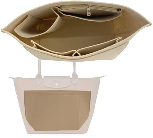 Filz-Handtaschen-Organizer-Einsatz mit mehreren Taschen – L-28 x 25 x 17 cm – passend für Longchamp-Taschen