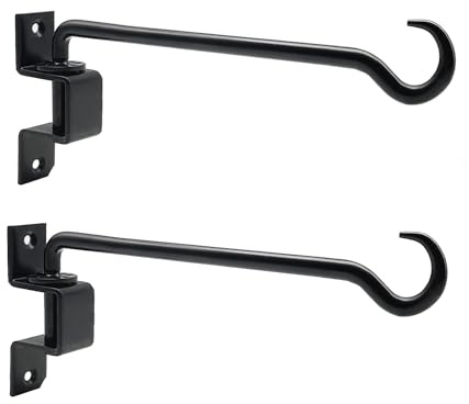 Mircube 16 Inch 2 Pack Swivel Plant Hangers Outdoor Heavy Duty- Plant Hanging Hook Bracket for Flowers Baskets Pots Bird Feeder Easy Install