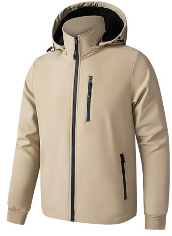 TONY BACKER Giacca Leggero Uomo Giubbotto Casual Giubbino Bomber Leggera Casual da Uomo Primavera/Estate/Autunno (IT, Testo, XL, Regular, Regular, Beige-02)