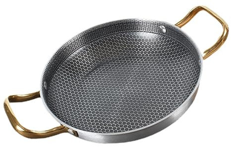 OFFSCH Waben Bratpfanne Antihaftbeschichtete Edelstahl Pfanne Küche Kochgeschirr Für Eier Krebs Fisch Gleichmäßige Wärmeverteilung Hohe Wärmekapazität Leicht Zu Reinigen Pflegen Jahrelang