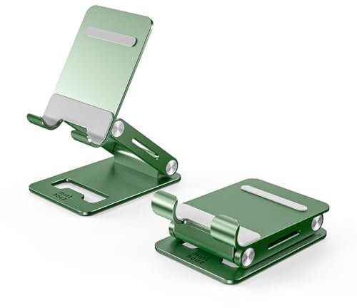 Minthouz Handy Ständer, Faltbarer Handyhalterung Aluminium Smartphone Ständer Kompatibel mit iPhone 16 15 14 13 Pro Max und Mehr 4,7''-7,9'' Smartphones