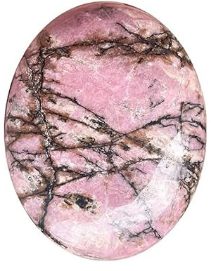 Rhodochrosit Handschmeichler Naturstein Oval Handschmeichler Naturstein für Reiki Therapie Meditation (Rodochrosit, 70-80g)