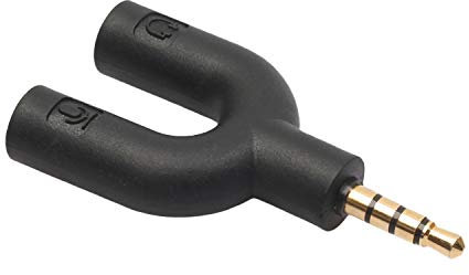 Asyduey Adaptateur de Type U Double Prise Casque 3,5 MM Câbles Audio Splitter Microphone 2 en 1 Connecteur Pivotant pour Android