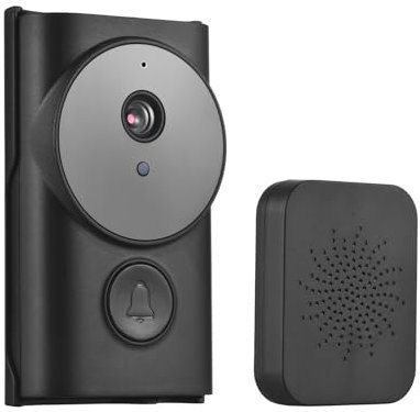 Swokely WiFi Smart Türklingel Ring Türkamera mit Chime TY App-Steuerung Infrarot-Nachtsicht Wiederaufladbare Video-Gegensprechanlage Türklingel 2-Wege-Audio für Villa Home Office Wohnungstür