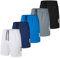 kuzwufs Herren Trainingshose Kurze Sport Gym Shorts 5er Pack Atmungsaktive Jogging Hosen Kurze Männer Schnelltrocknen Fitness Fahrrad Short Schwarz/Grau/Navy/Weiß/Blau-XL