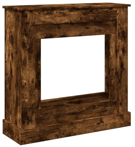 Kangmusi 854593 - Marco para chimenea (90 x 30 x 90 cm, madera de roble ahumado)