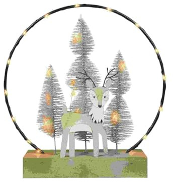 Trend Line Tischdeko Metall+Holz 24 x 8 x 25 cm grau/Natur Figur