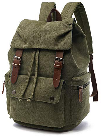 Jagdrucksack Herren, Jagdtasche Gerauschlos, Vintage Rucksack, Canvas Rucksack, Wanderrucksack mit Großer Kapazität-Armeegrün