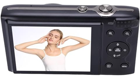 Luocute Appareil photo numérique 5 K 72 MP, autofocus AF de style vintage, appareil photo compact avec zoom optique 16x, écran LCD 2,8 pouces, pour photographie de voyage, vlogging, création de