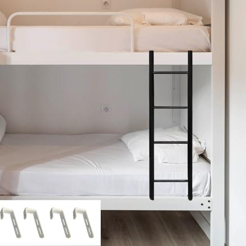 XWJOYW Scaletta a 4/5 gradini per Letto a Castello, Scala di Ricambio per Letto a Castello per Camper, scaletta Dritta Decorativa per Lato Letto con Ganci (Dimensioni: 130 cm (51))
