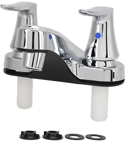 Klanata RV Wasser Wasserhahn - Rotatable heiße und kalte verchromte Waschbeckenhahn für Wohnmobile, Wohnwagen, Yachten & Boote