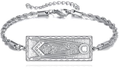 ONEFINITY Freimaurer Armband 925er Sterling Silber Freimaurerei Armband Freimaurer Schmuck Geschenke für Damen und Herren